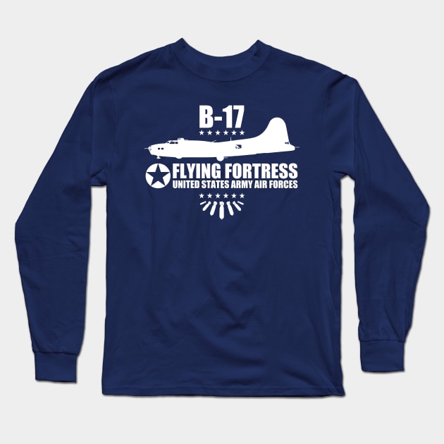 B-17 Flying Fortress Long Sleeve T-Shirt by TCP